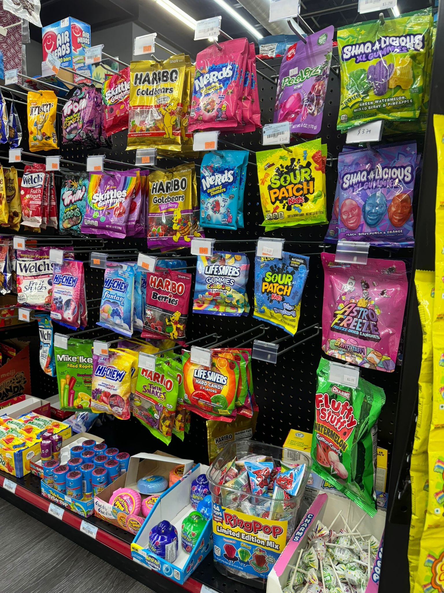 Candy wall at Local Store St Petersburg — Haribo Sour Patch Skittles Hi-Chew